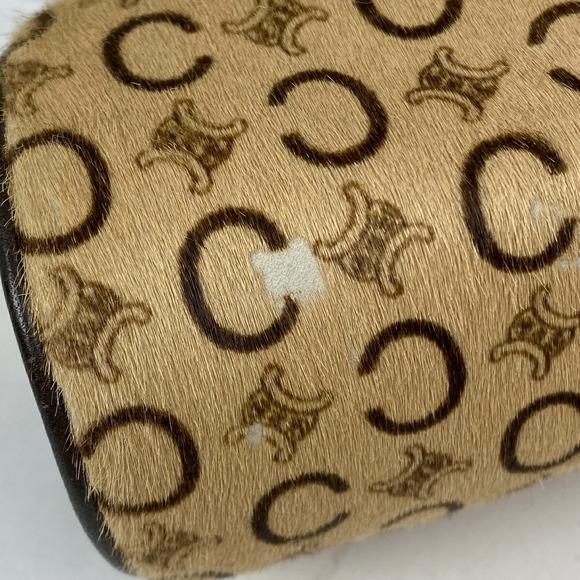 Celine C Macadam Pattern Harako Pouch Handbag Beige Brown - Picture 2 of 7